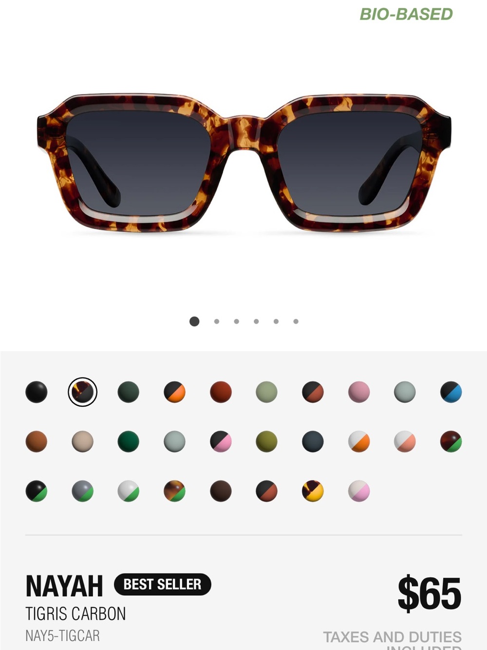 Nayah Tigris Carbon, Meller brand - Tortoiseshell Frame w/ Dark Gradient Lenses